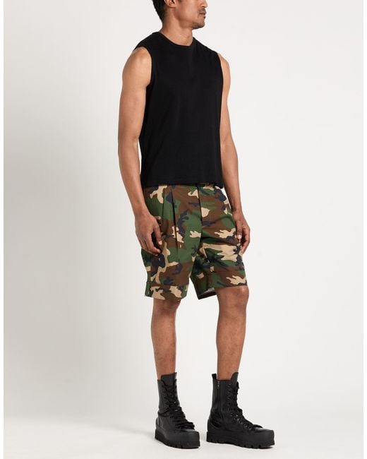 Gabriele Pasini Green Military Shorts & Bermuda Shorts Cotton for men