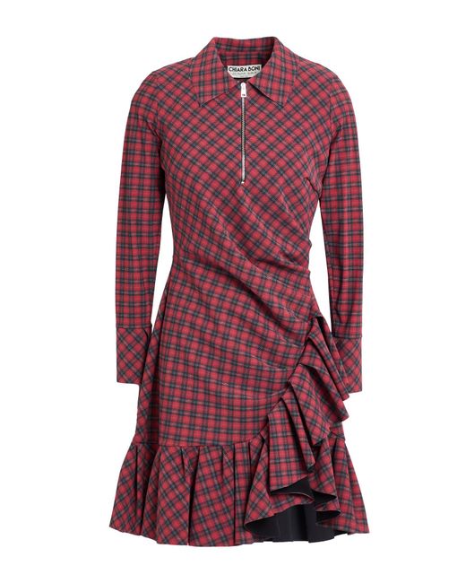 La Petite Robe Di Chiara Boni Red Burgundy Mini Dress Polyamide, Elastane