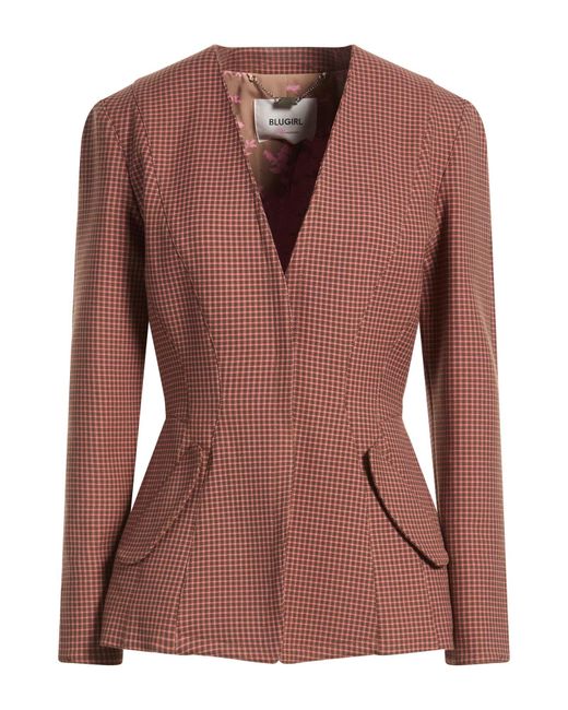 Blugirl Blumarine Brown Jacket Polyester, Viscose, Elastane