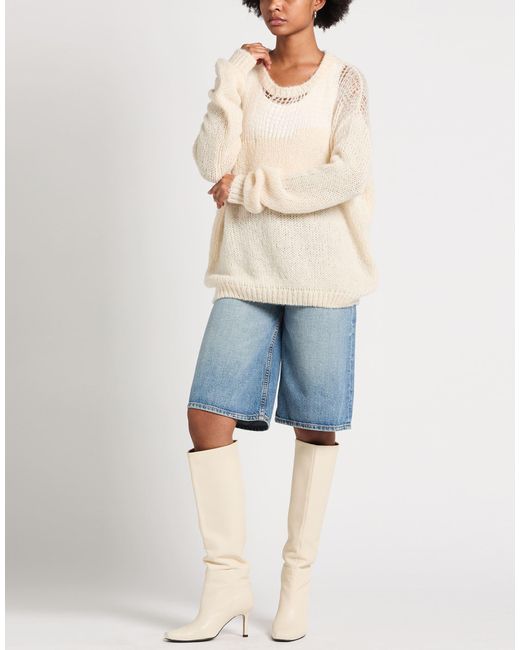 J'M DESIGN White Sweater Polyamide, Alpaca Wool, Acrylic