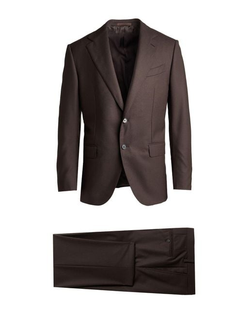 Caruso Brown Suit Wool for men