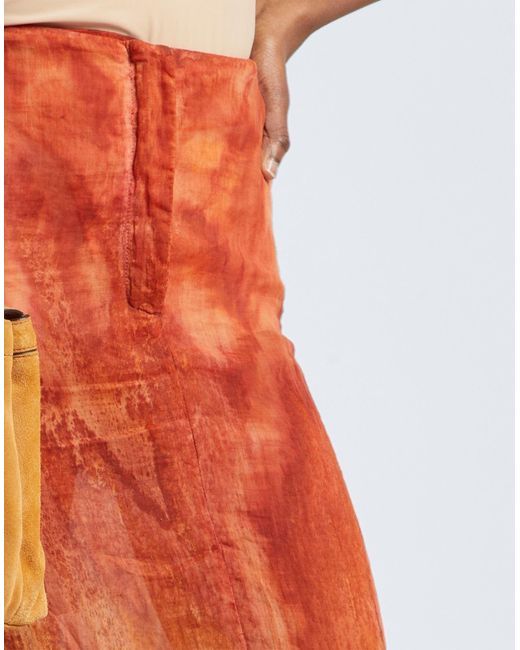 Masnada Orange Maxi Skirt