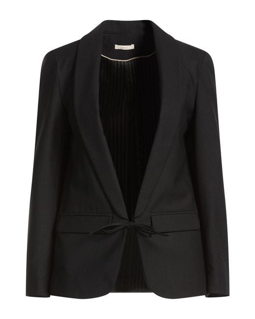 Sessun Black Blazer Polyester, Wool, Elastane