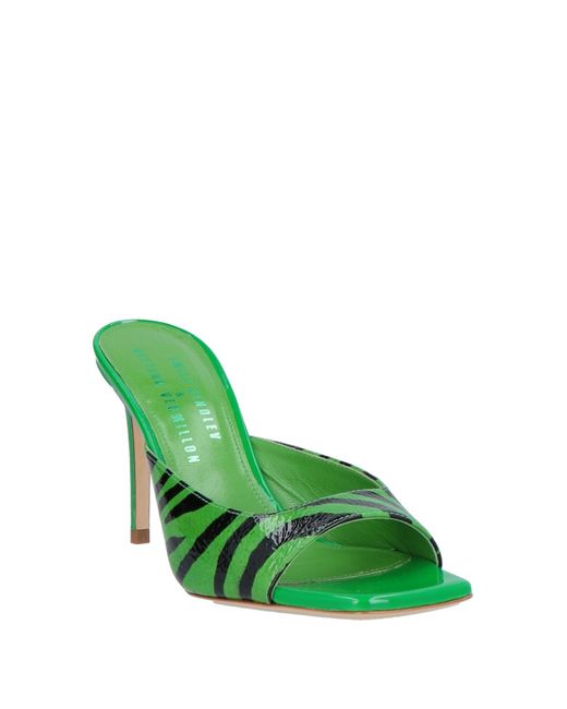 Bettina Vermillon Green Sandals