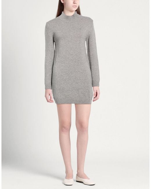Chiara Ferragni Gray Mini Dress Wool, Viscose, Polyamide, Cashmere