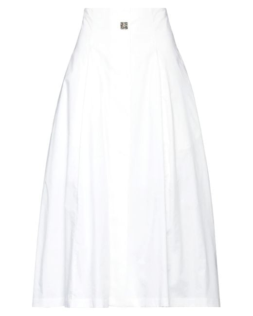 Rochas White Midi Skirt