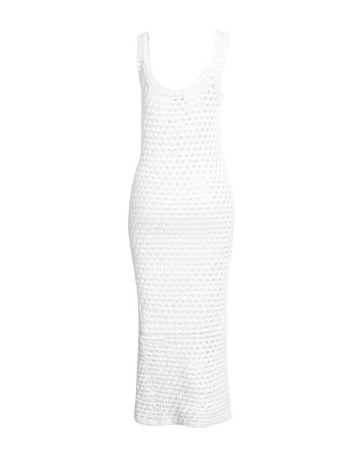 RED Valentino White Maxi Dress Cotton, Polyamide