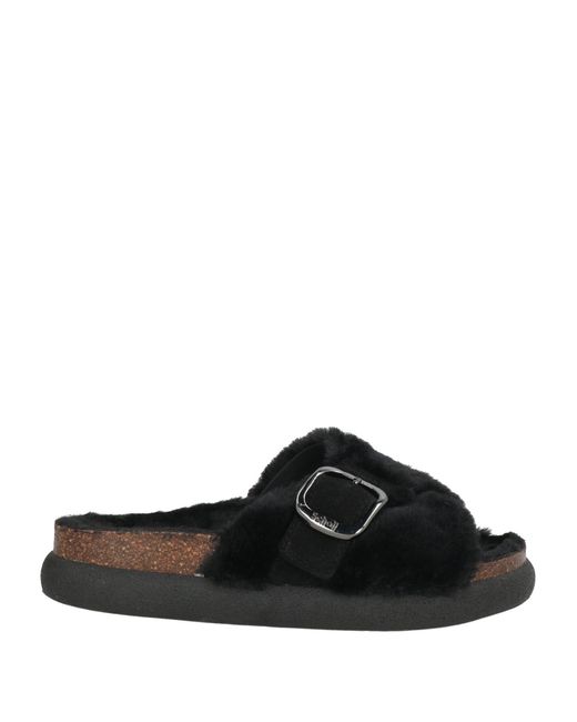 Scholl Black Sandals Textile Fibers, Leather