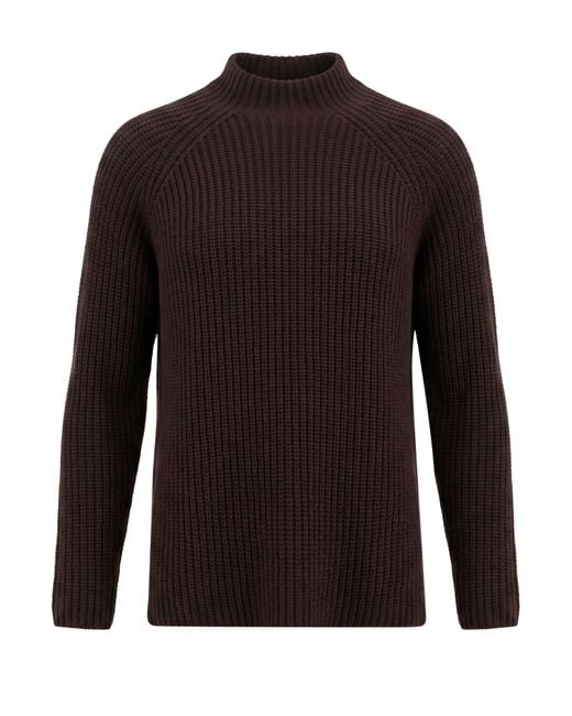 Gentry Portofino Brown Turtleneck Virgin Wool, Cashmere