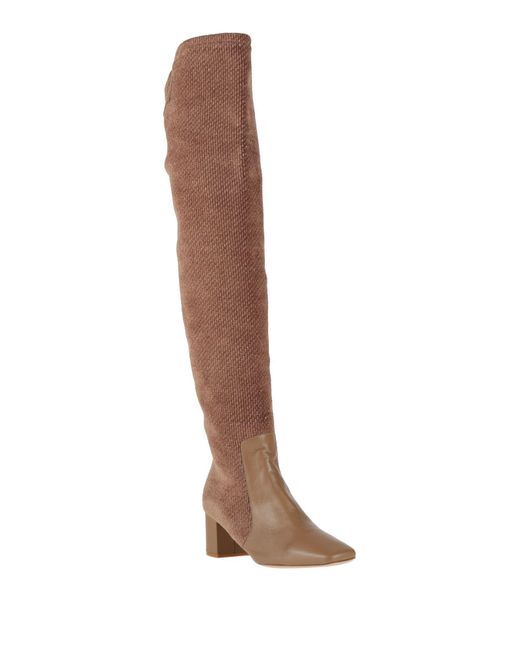 Elisabetta Franchi Brown Boot Leather, Textile Fibers