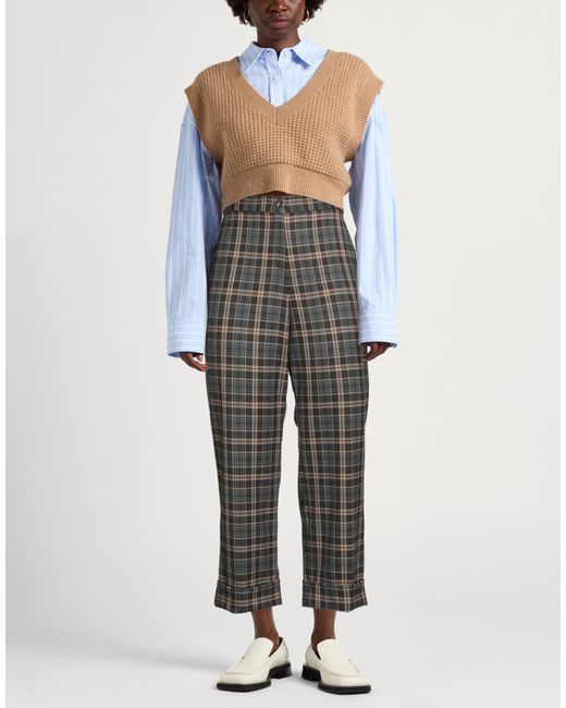 Elena Miro Gray Pants Polyester, Viscose, Elastane