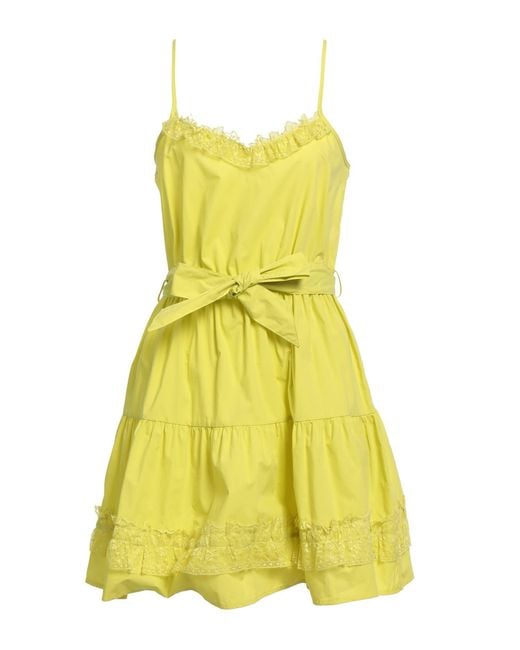 Rebel Queen Yellow Lime Mini Dress Cotton