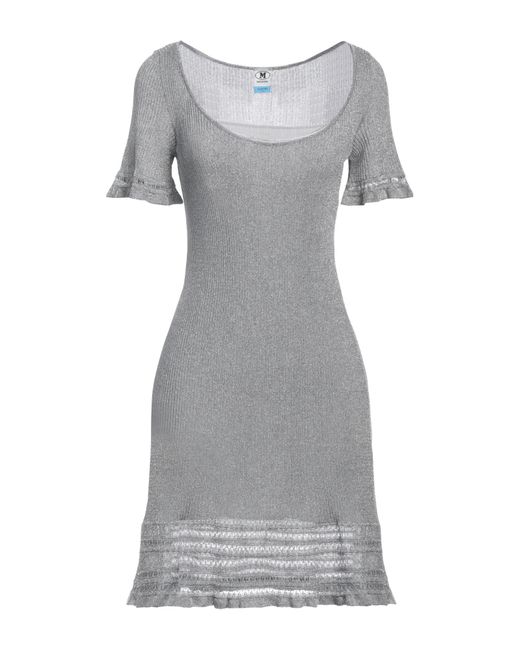 M Missoni Gray Mini Dress Viscose, Metallic Fiber, Polyester
