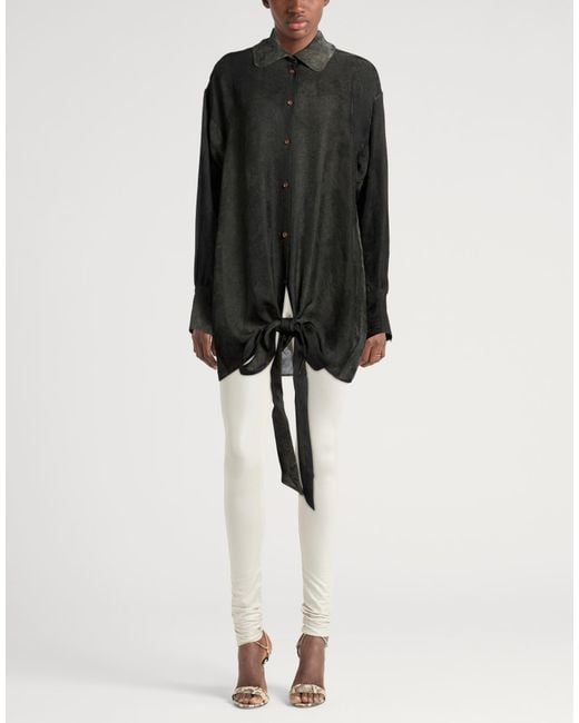 Uma Wang Black Military Shirt Viscose, Cupro