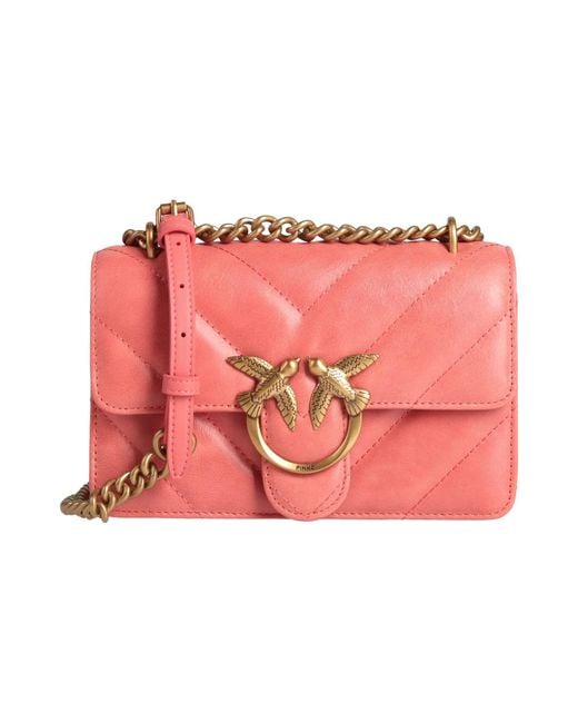 Pinko Pink Coral Cross-Body Bag Leather
