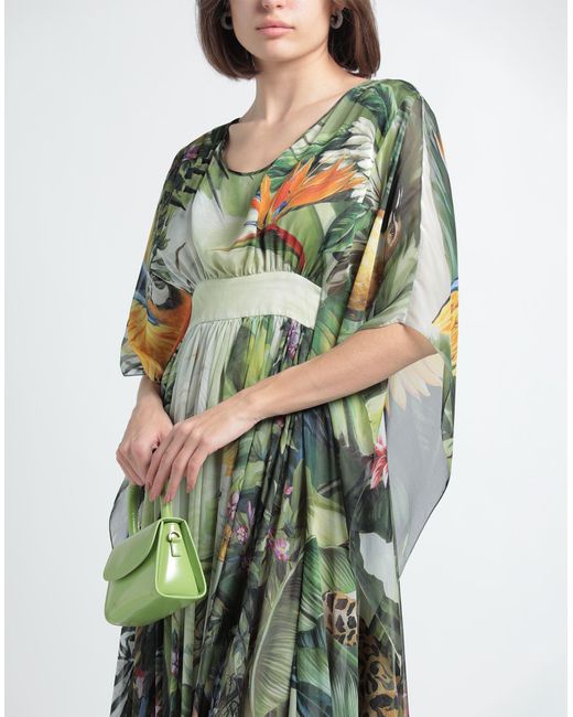 Dolce & Gabbana Green Maxi-Kleid