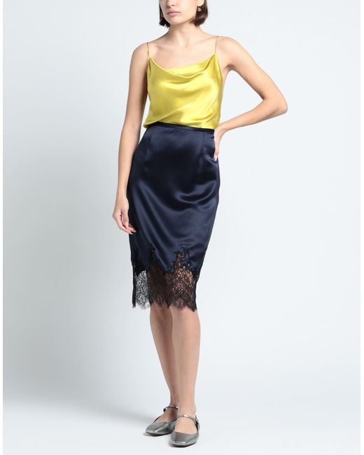 Saint Laurent Blue Midi Skirt