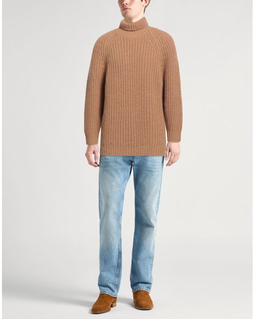 PT Torino Brown Turtleneck Wool, Alpaca Wool, Acrylic for men