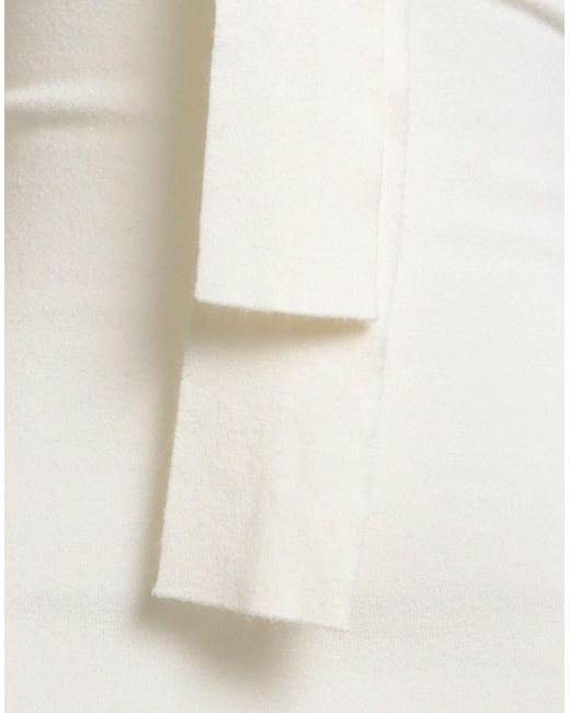 Gaelle Paris White Noir Midi Dress Viscose, Polyester, Polyamide