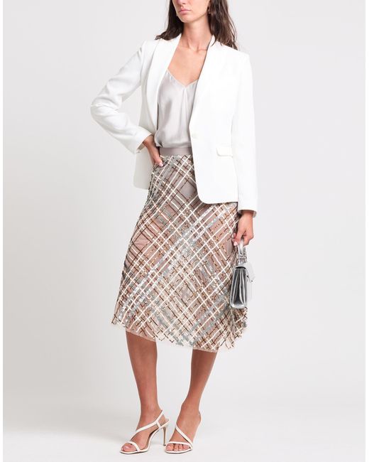Elisabetta Franchi White Midi Skirt