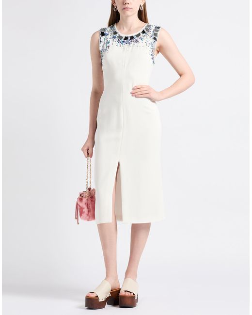 Marni White Midi Dress Viscose, Elastane