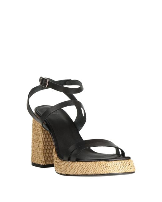 Castaner Black Sandals Leather
