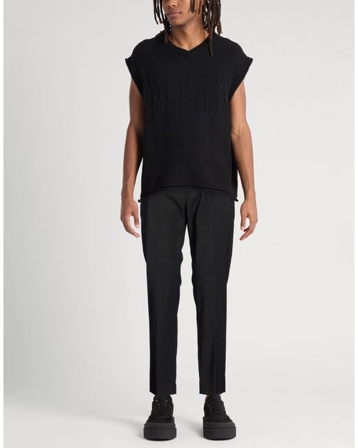 Daniele Alessandrini Black Pants Polyester, Viscose, Elastane for men