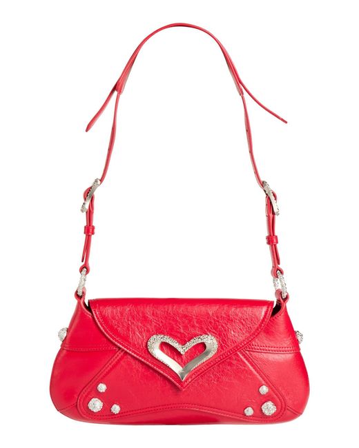 Pinko Red Shoulder Bag Leather