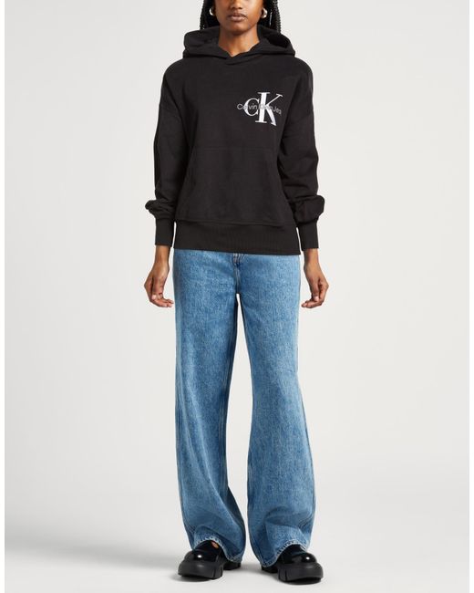 Calvin Klein Black Sweatshirt Cotton, Elastane