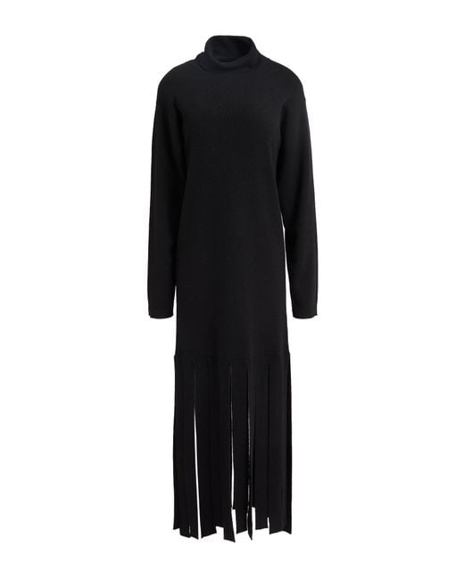 Semicouture Black Midi Dress Polyamide, Wool, Viscose, Cashmere