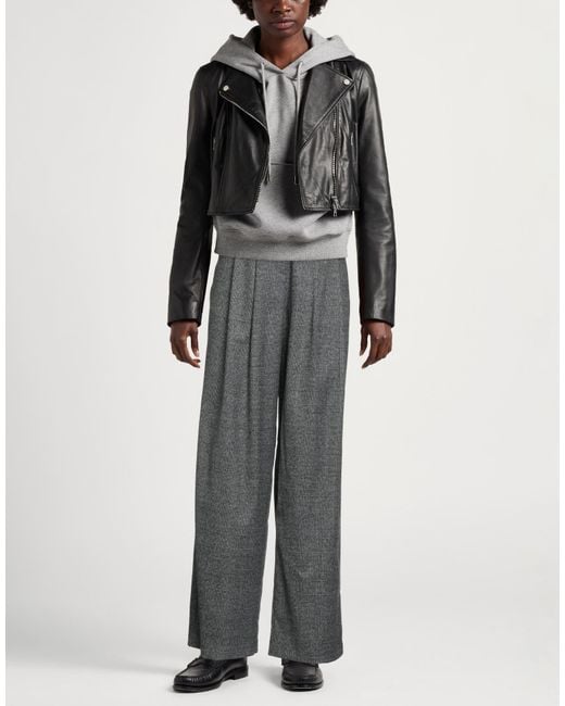 MEIMEIJ Gray Pants Polyester, Viscose, Elastane, Cotton