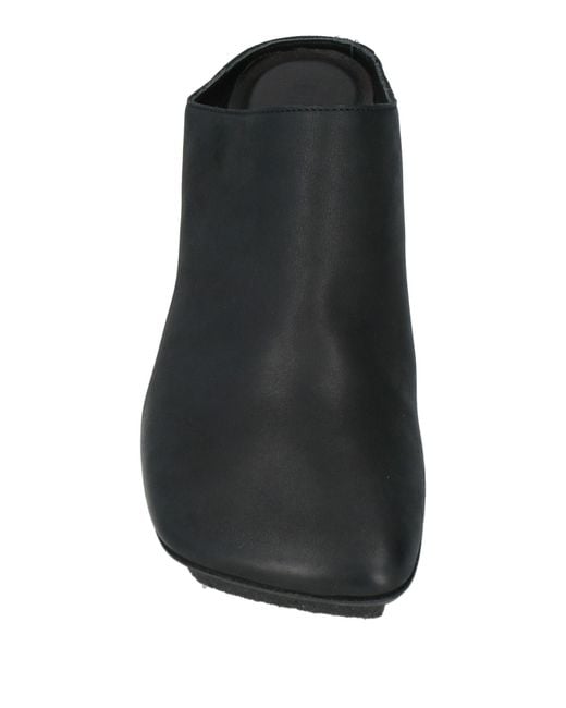 Uma Wang Black Mules & Clogs Calfskin