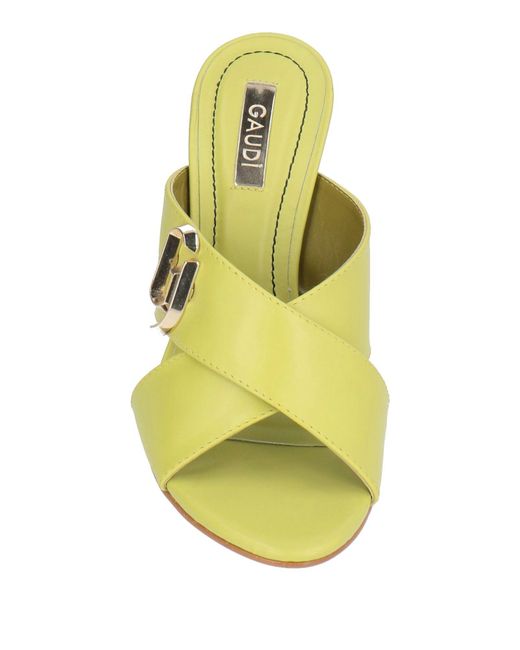 GAUDI Yellow Lime Sandals Leather