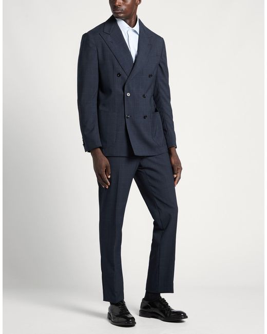 Sartorio Napoli Blue Suit Virgin Wool, Elastane for men