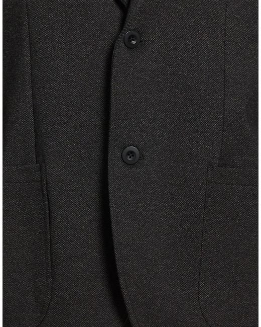 Slowear Black Charcoal Blazer Viscose, Polyamide, Polyester, Elastane for men