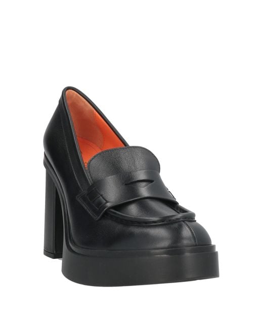 Santoni Black Loafers