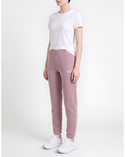 EA7 Purple Pants Polyester, Cotton