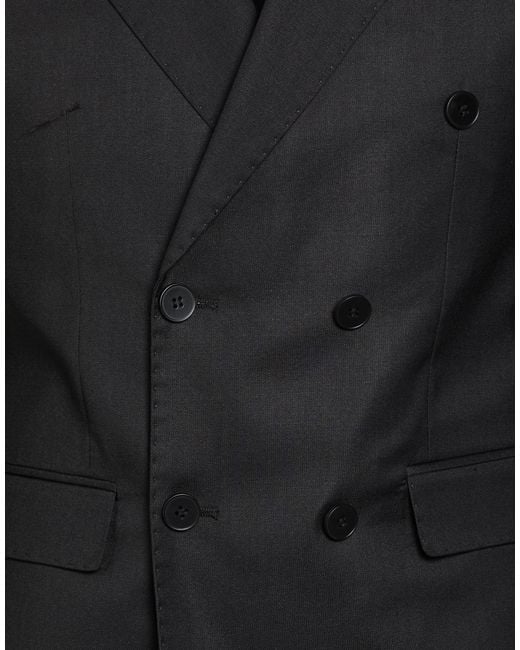 Exte Black Suit Polyester, Viscose, Elastane for men
