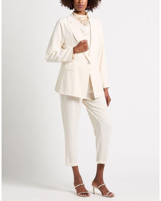 Siste's Natural Ivory Suit Polyester, Elastane