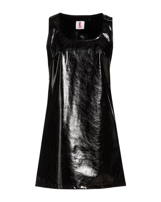 Kontatto Black Mini Dress Polyurethane