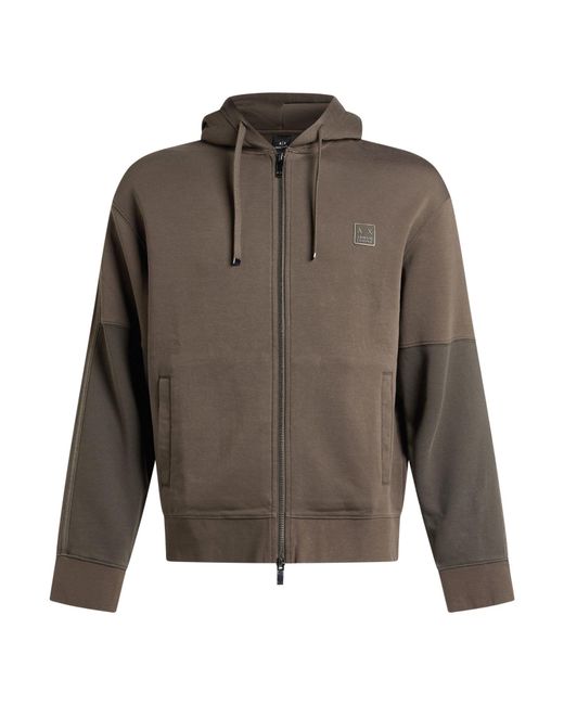 ARMANI EXCHANGE Gray Military Sweatshirt Cotton, Polyester, Elastane for men