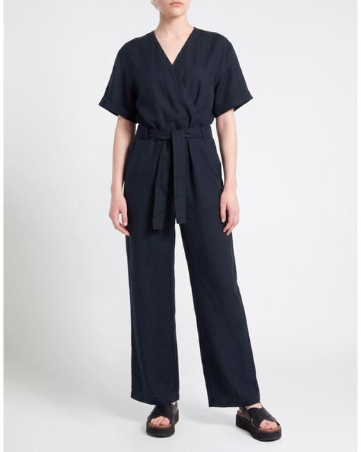 Woolrich Blue Midnight Jumpsuit Viscose, Linen