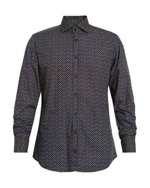 BASTONCINO Gray Charcoal Shirt Cotton for men