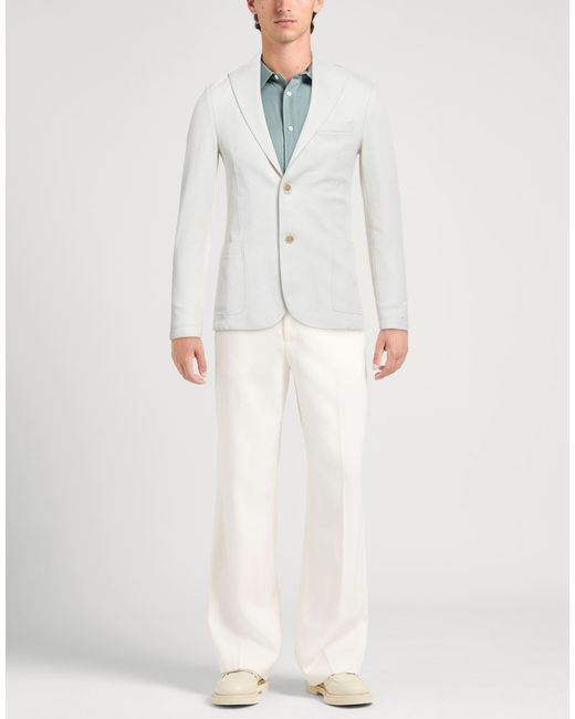 Eleventy White Blazer Cotton, Polyamide, Elastane for men