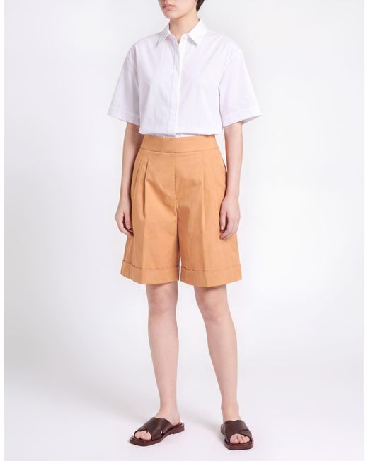 Eleventy Orange Shorts & Bermuda Shorts Cotton, Elastane