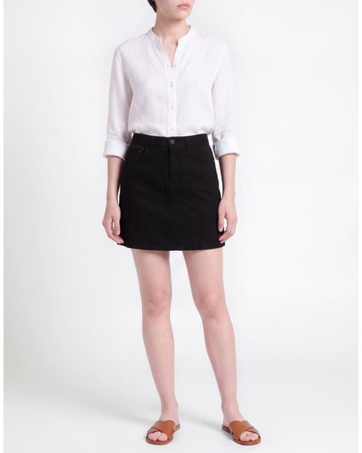 120% Lino Black Mini Skirt Linen