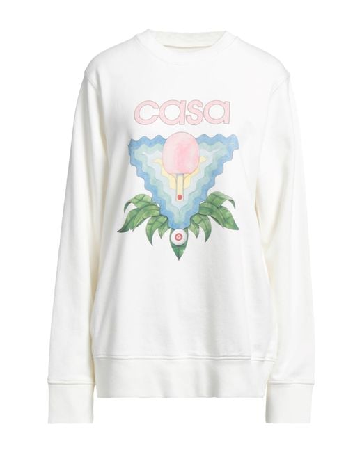 Casablanca White Sweatshirt Organic Cotton