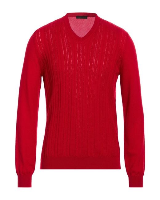 Roberto Collina Red Sweater Merino Wool for men