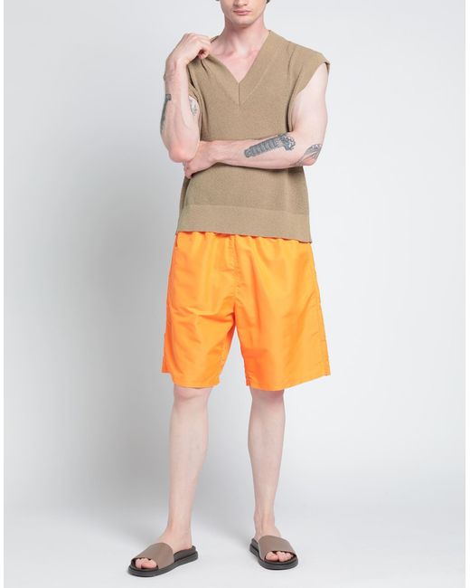 Versace Orange Beach Shorts And Trousers for men