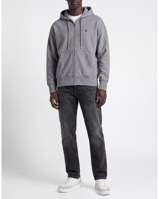 Calvin Klein Gray Light Sweatshirt Cotton, Polyester for men